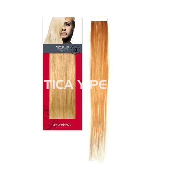 Cabello natural liso xl adhesivo, 20 piezas reutilizables de 60 cm. - Imagen 1