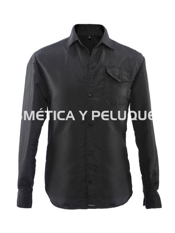 Camisa hombre negra peluquería y estética - Imagen 1