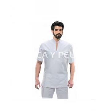Camiseta-camisa hombre blanca peluquería y estética - Imagen 1
