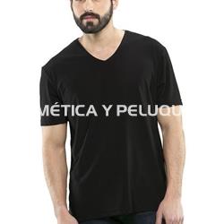 Camiseta hombre negra lisa peluquería y estética - Imagen 1