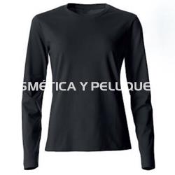 Camiseta negra unisex lisa manga larga peluquería y estética - Imagen 1