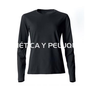 Camiseta negra unisex lisa manga larga peluquería y estética - Imagen 1