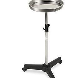 Carrito auxiliar peluquería inox base negra - Imagen 1