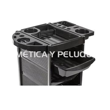 Carrito peluquería negro con 4 bandejas - Imagen 2
