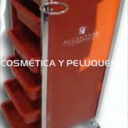 Carrito peluquería rojo, 5 bandejas - Imagen 1