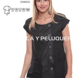 Casaca negra botones clip, peluquería y estética - Imagen 1