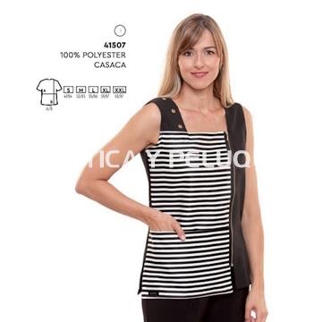 Casaca negra con rayas blancas, peluquería y estética - Imagen 1