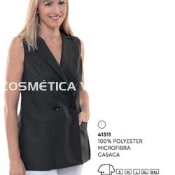 Casaca negra con solapa peluquería y estética - Imagen 1