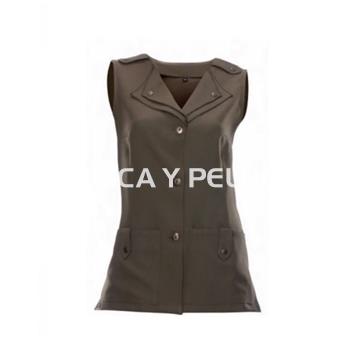 Casaca verde kaky doble solapa peluquería y estética - Imagen 1