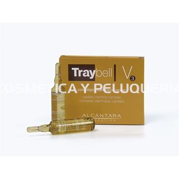 Complejo vitamínico capilar Traybell cabellos débiles y desnutridos V3 estuche de 6 ampollas - Imagen 1