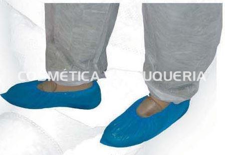 Cubre zapatos calzas azul polietileno de 100 uds. - Imagen 1