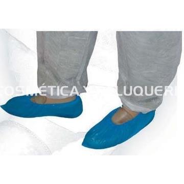 Cubre zapatos calzas azul polietileno de 100 uds. - Imagen 1