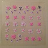 Decoración uñas adhesiva 3D flores blancas y rosas - Imagen 1