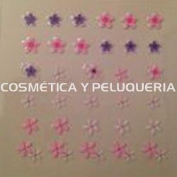 Decoración uñas adhesiva 3D flores colores - Imagen 1