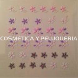 Decoración uñas adhesiva 3D flores gris - Imagen 1