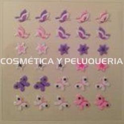 Decoración uñas adhesiva 3D mariposas colores - Imagen 1