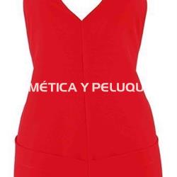 Delantal básico en rojo o negro peluquería y estética - Imagen 1