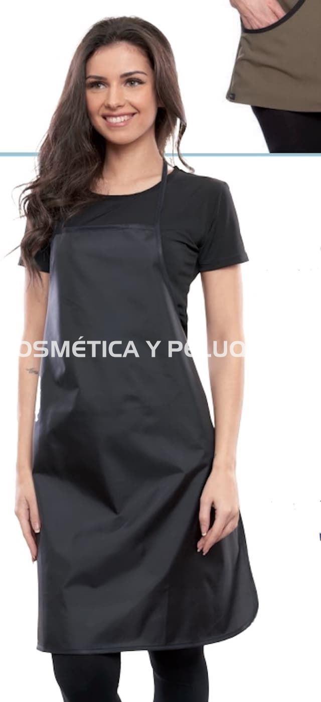 Delantal plástico negro peluquería y estética - Imagen 1