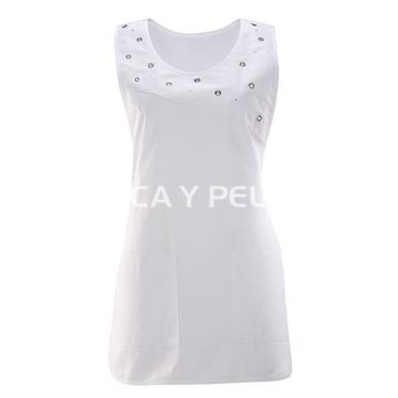 Estola blanca con tachuelas peluquería y estética - Imagen 1