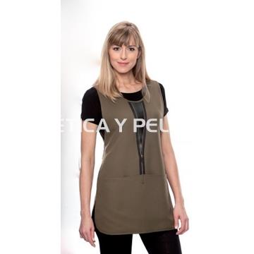 Estola kaki con cremallera peluquería y estética - Imagen 1