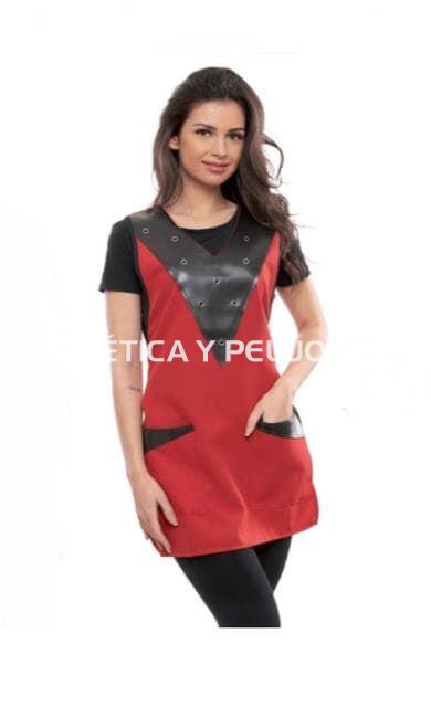 Estola roja con polipiel peluquería y estética - Imagen 1