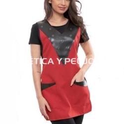 Estola roja con polipiel peluquería y estética - Imagen 1