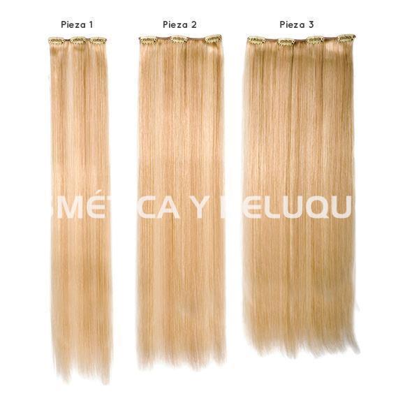 Extensiones Cabello Natural 3 Piezas Con Clip 60 Cm Sangra Extensiones De Clip