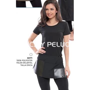 Falda delantal negra peluquería y estética - Imagen 1