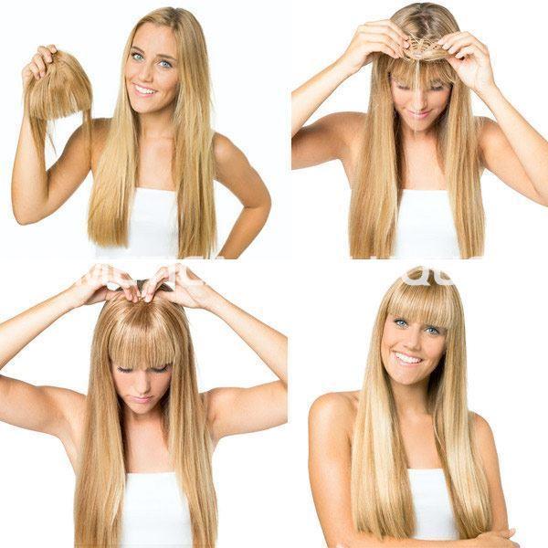 Flequillo cabello natural con clip - Imagen 1