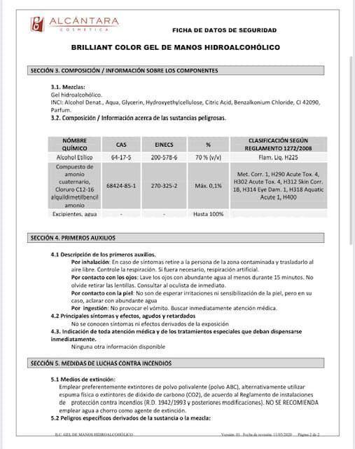 Gel limpiador de manos hidroalcoholico, 2 garrafas de 2 litros - Imagen 3