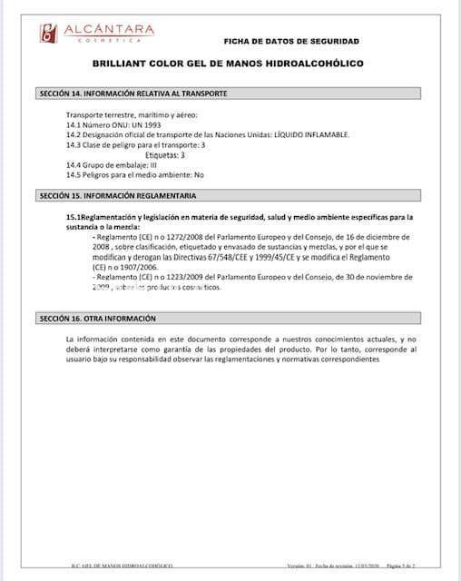 Gel limpiador de manos hidroalcoholico 5 litros - Imagen 6