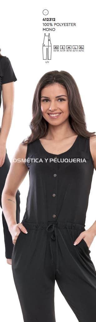 Pantalón mono negro peluquería y estética - Imagen 1