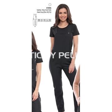 Pantalón peto negro peluquería y estética - Imagen 1