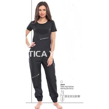Pantalón peto negro peluquería y estética - Imagen 1