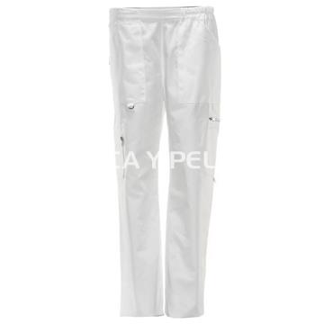 Pantalón unisex blanco bolsillos peluquería y estética - Imagen 1