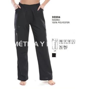 Pantalón unisex negro bolsillos peluquería y estética - Imagen 1