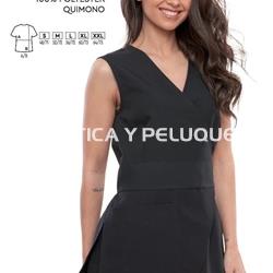 Quimono negro liso peluquería y estética - Imagen 1