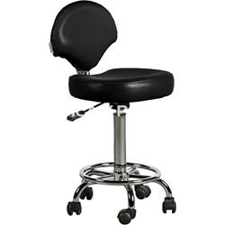 Taburete negro con respaldo - Imagen 1