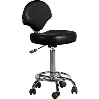 Taburete negro con respaldo - Imagen 1