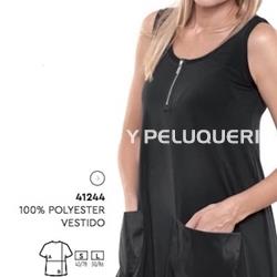Vestido negro con bolsillos peluquería y estética - Imagen 1