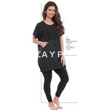 Vestido negro con goma peluquería y estética - Imagen 1