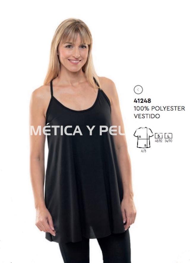 Vestido negro de tiras peluquería y estética - Imagen 1