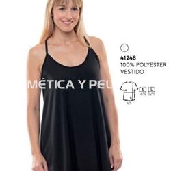 Vestido negro de tiras peluquería y estética - Imagen 1